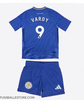 Günstige Leicester City Jamie Vardy #9 Heimtrikotsatz Kinder 2024-25 Kurzarm (+ Kurze Hosen)